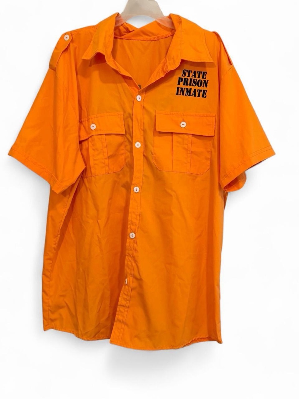 inmate costume 'State Prison Inmate' Short Sleeve Button-Up Shirt